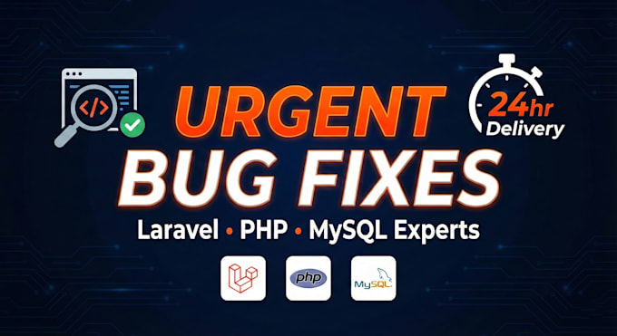 fix laravel, php and mysql bugs and errors fast