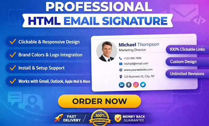 Create clickable html email signature, animated email signature by ...