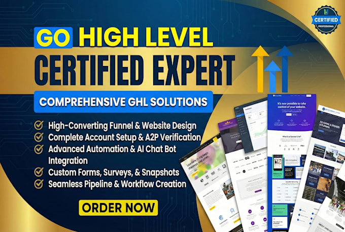 build gohighlevel funnels, automation workflows, and CRM systems