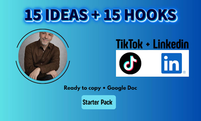 write 30 tiktok and linkedin hooks and content ideas