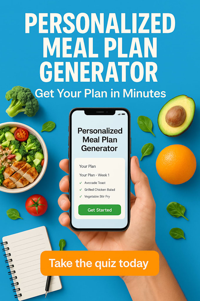 Customized meal plan generator, made in seconds by Nourishedmotion | Fiverr