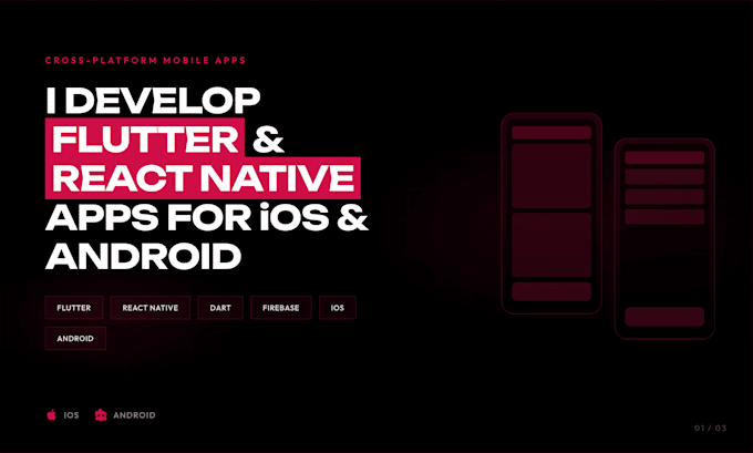 develop flutter react native mobile apps for ios android