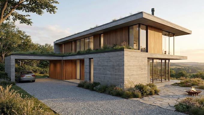 create high quality 3d house exterior design and rendering