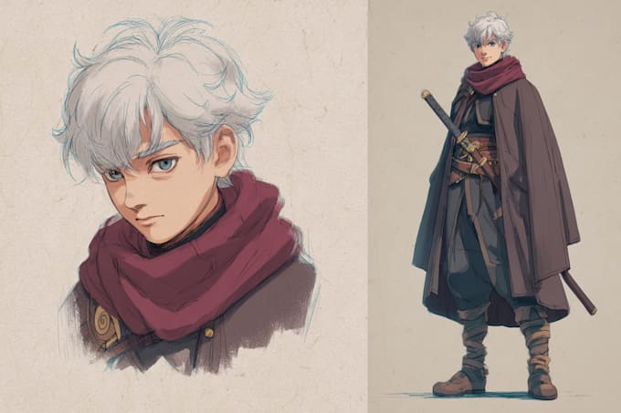 create a illustration marvelous anime or roleplaying character