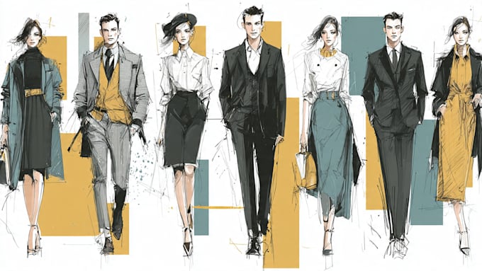 create a professional commercial fashion sketch