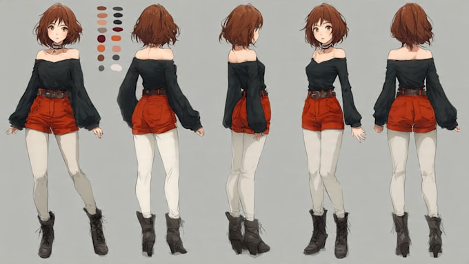 draw anime character design sheet