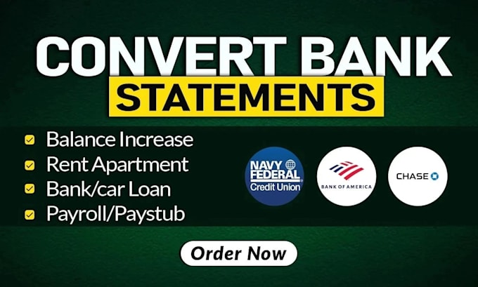 convert bank statement PDF to excel, CSV, google sheet