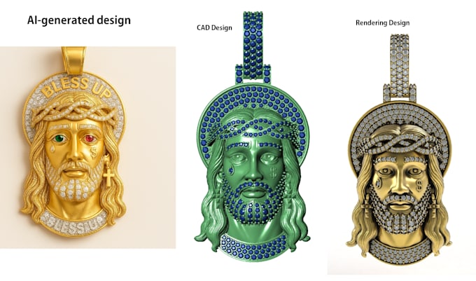 do jewelry cad design for 3d printing and rendering