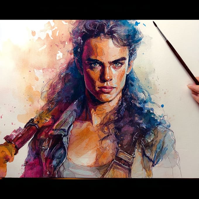 paint a watercolor painting portrait