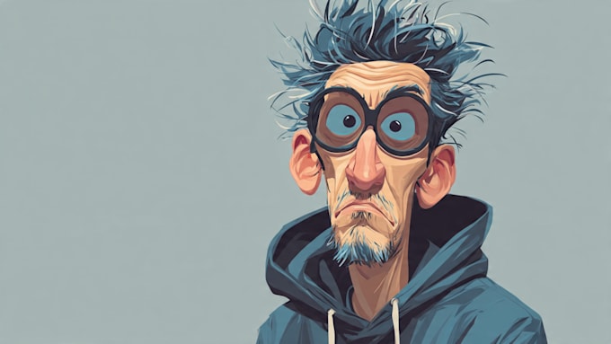 do a digital cartoon illustration