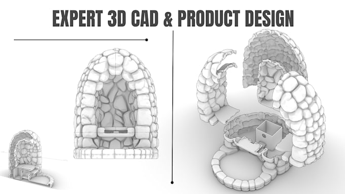 create 2d cad drawings, technical drawings and 3d models