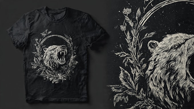 create linocut t shirt design for brands