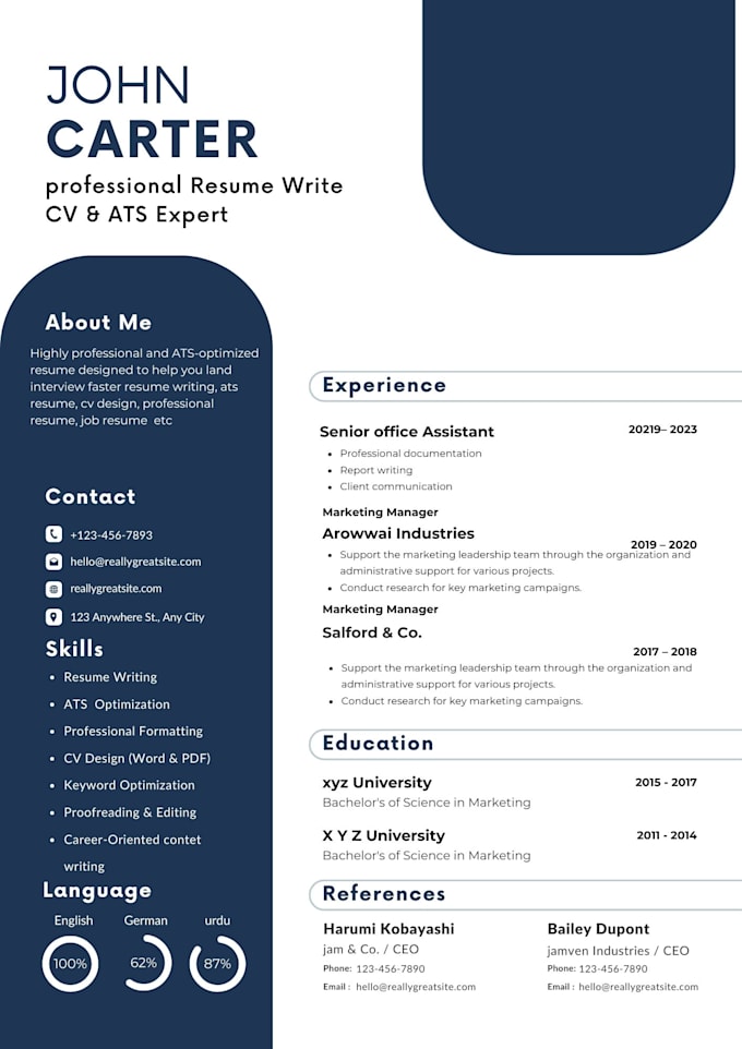 edit, rewrite, and improve your CV or resume professionally