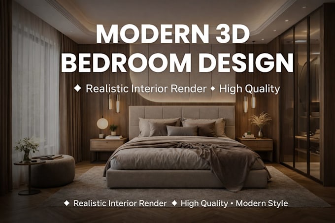 modern 3d bedroom design high quality interior rendering