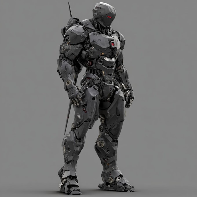 do custom digital 2d anime mecha art illustration