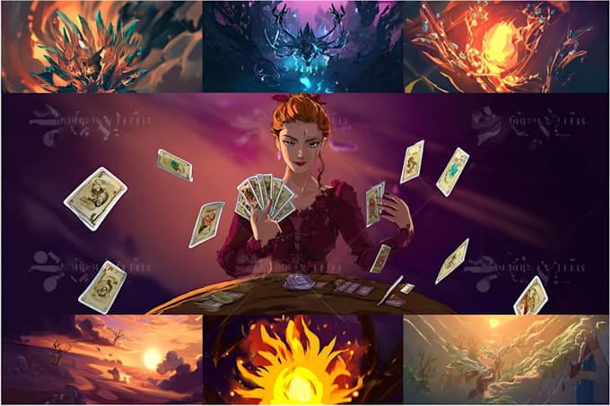 make card game illustration for you