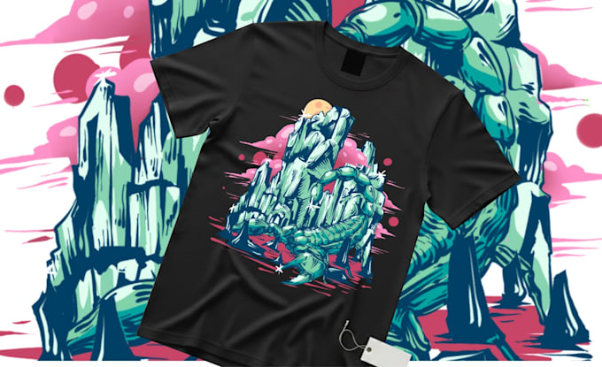 draw custom full color t shirt illustration design