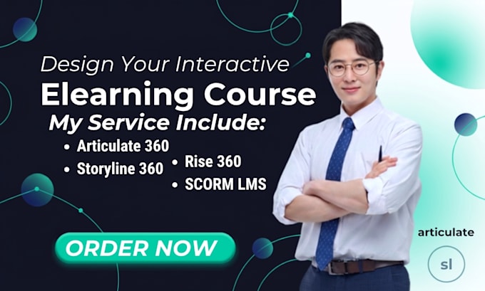 design interactive elearning course on articulate 360, storyline 360 or rise 360