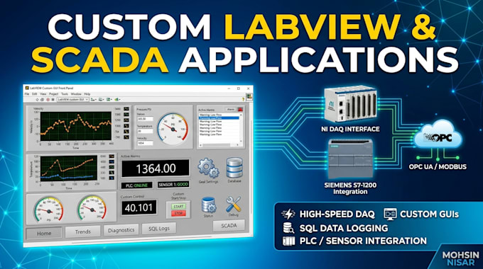 build custom labview applications and scada dashboards