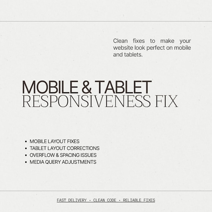 fix mobile and tablet responsiveness issues on your website