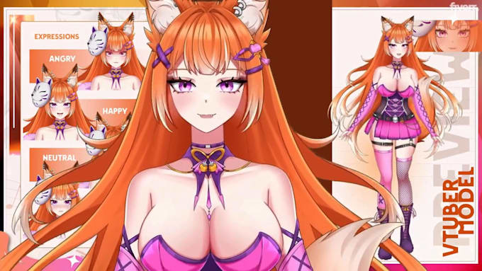 draw and rig live2d vtuber model, 2d vtuber model, vtuber rigging