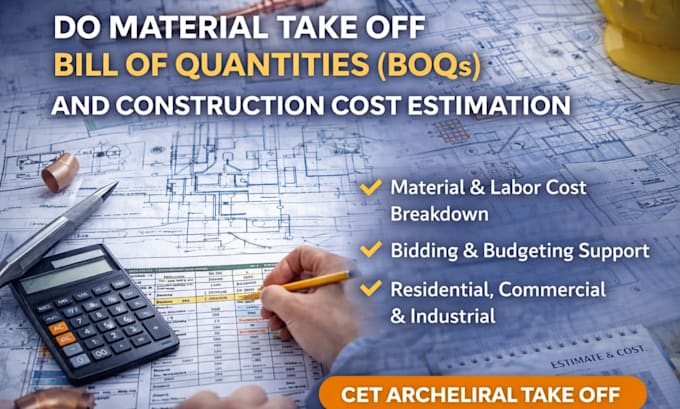 do construction estimate, material takeoff, cost estimation, contractor bidding