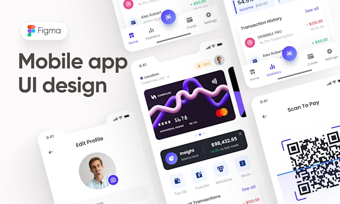 do figma mobile app design, app UI UX, app store mockup