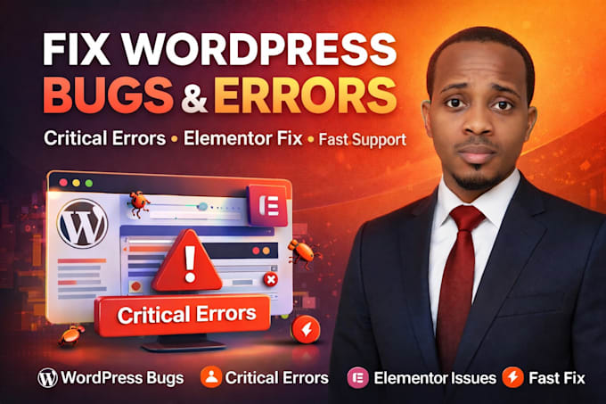 fix wordpress bugs, wordpress issues, critical errors, elementor fix and bugs