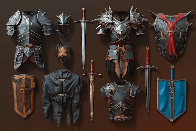 draw realistic medieval and fantasy weapons, armor and items