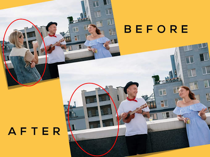 do image editing, object removing, and photomanipulation job