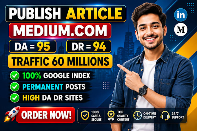 write and publish article on linkedin,com and medium,com premium SEO guest post