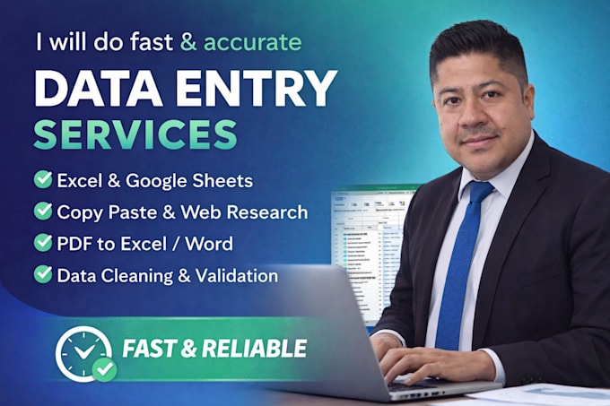 do fast and accurate data entry, web research and excel tasks