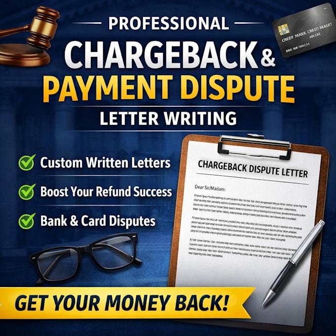 write a bank chargeback or payment dispute letter