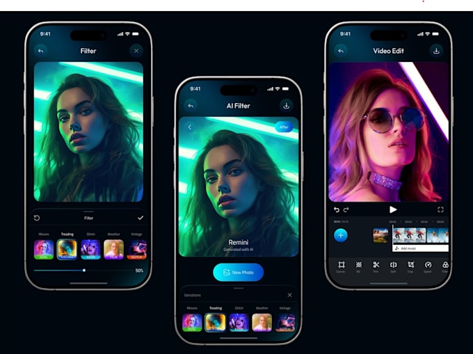 develop ai photo editing app, video editing app