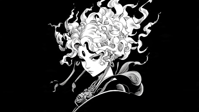 Create custom black and white line art illustration by Keleboetso | Fiverr