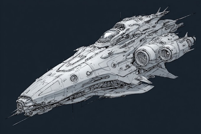 draw high quality spaceship concept