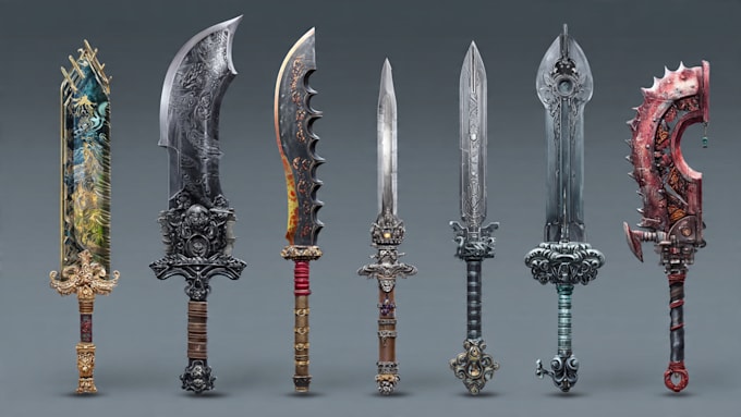 design unique weapons illustrations