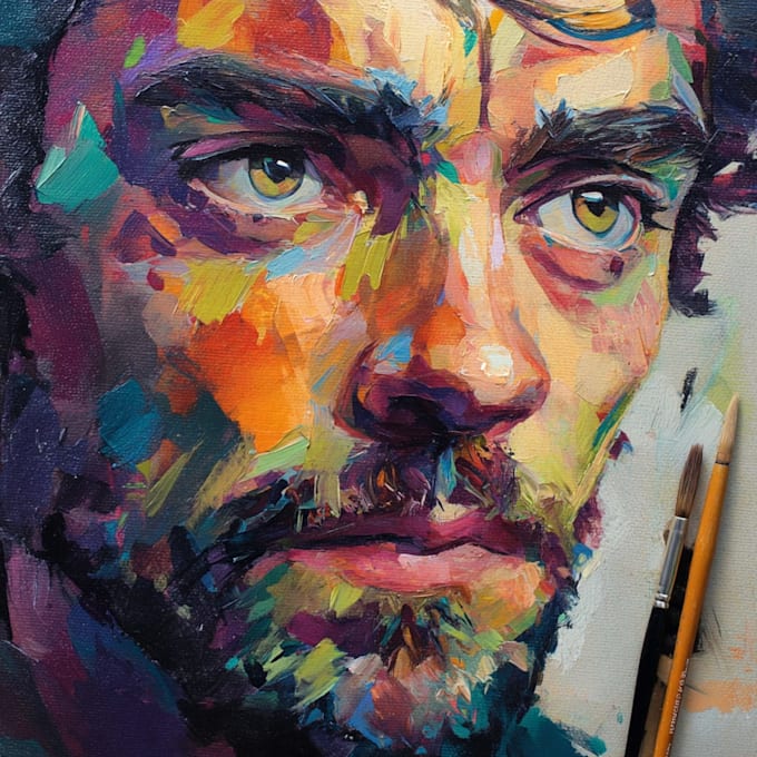 make abstract painting art or color abstract portrait