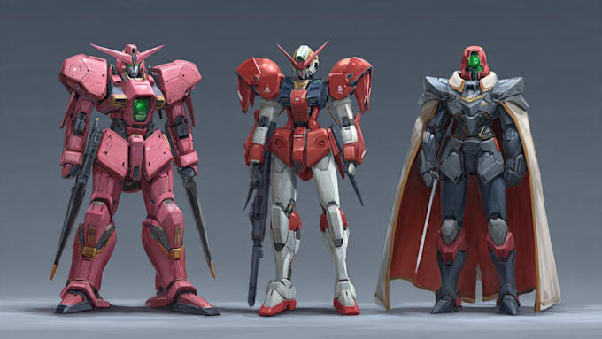 design a gundam, transformer, robot, armor, mecha
