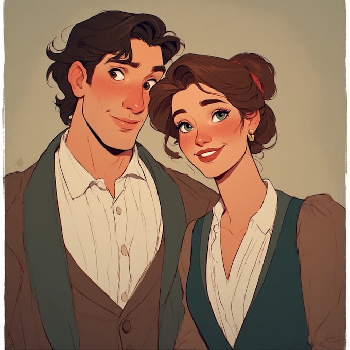 draw couple portrait illustration
