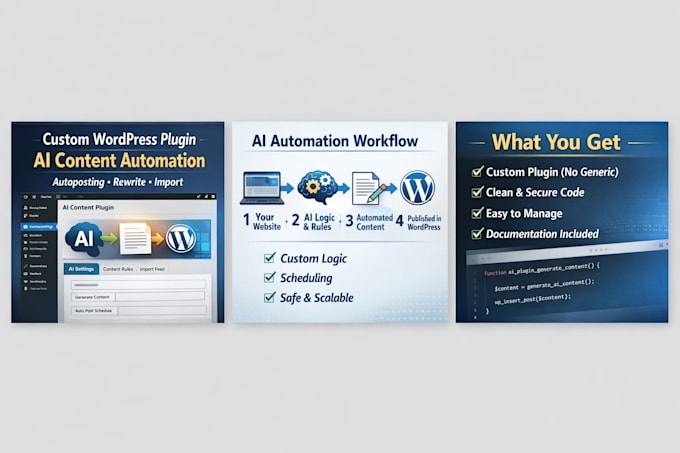 Develop custom wordpress plugin for ai content automation by Bambosi ...