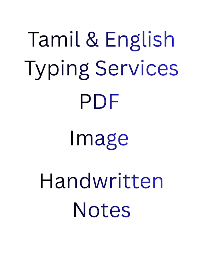 do accurate tamil and english typing from PDF, image