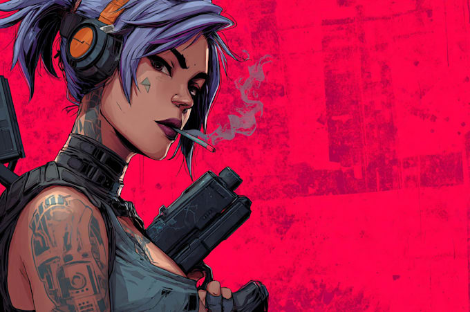 design cyberpunk character, original character design