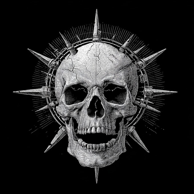 do t shirt design skull skeleton for metal band