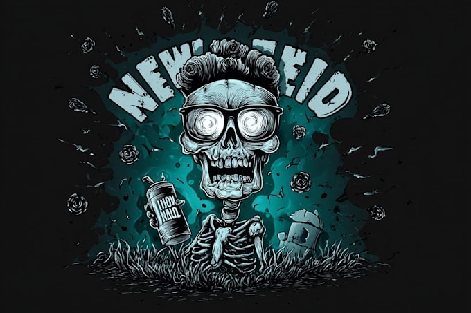 do custom logo, skull dark art or cartoon