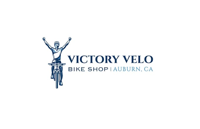 design modern mountain biker silhouette logo