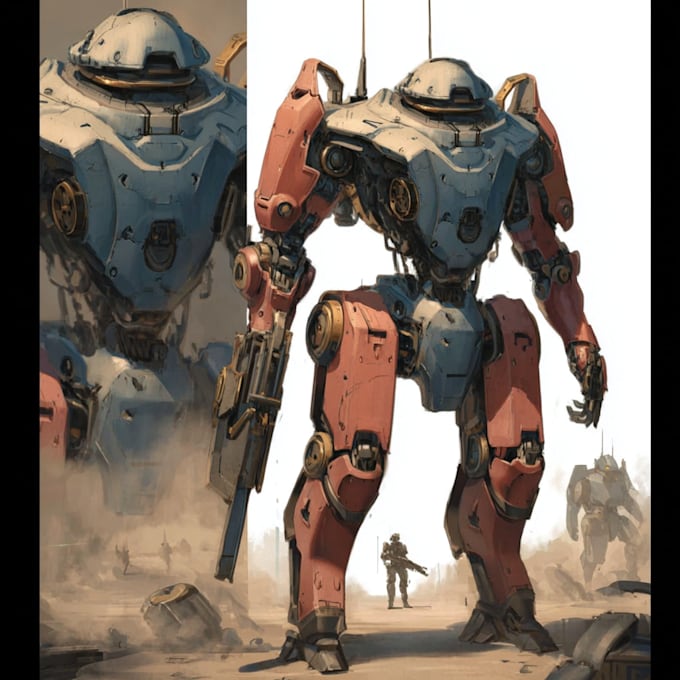 create custom mecha robot art for you