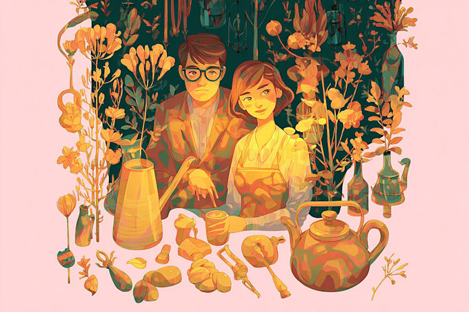 draw a charming digital illustration