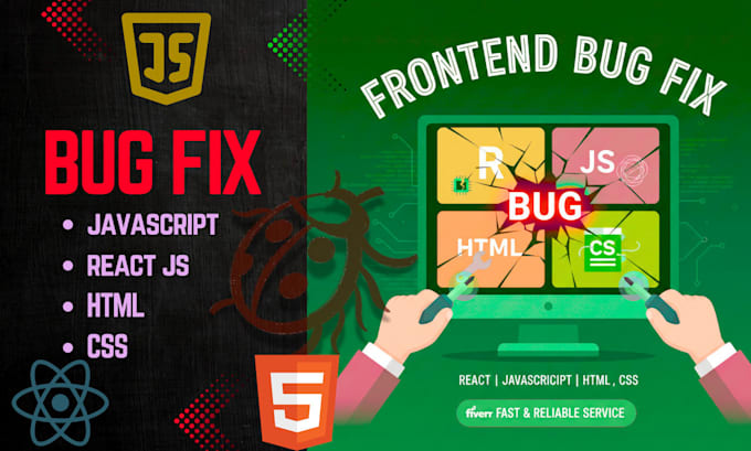 fix react js bugs, javascript errors, and frontend issues