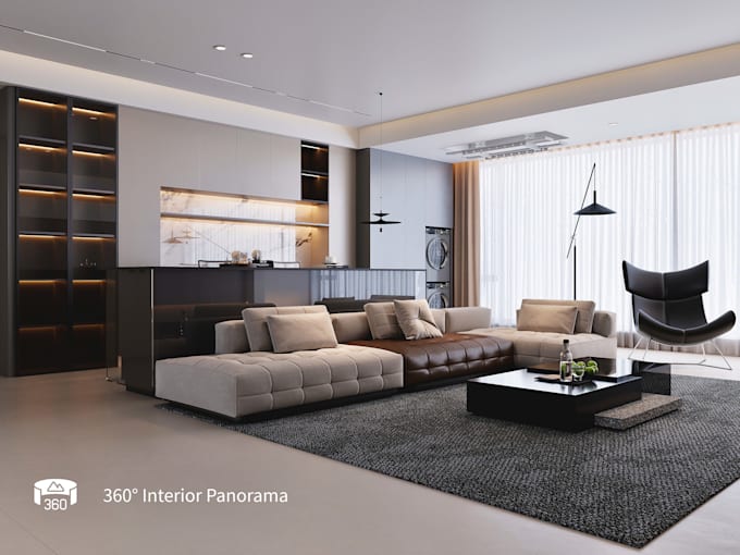 render realistic 360 3d interior panoramas